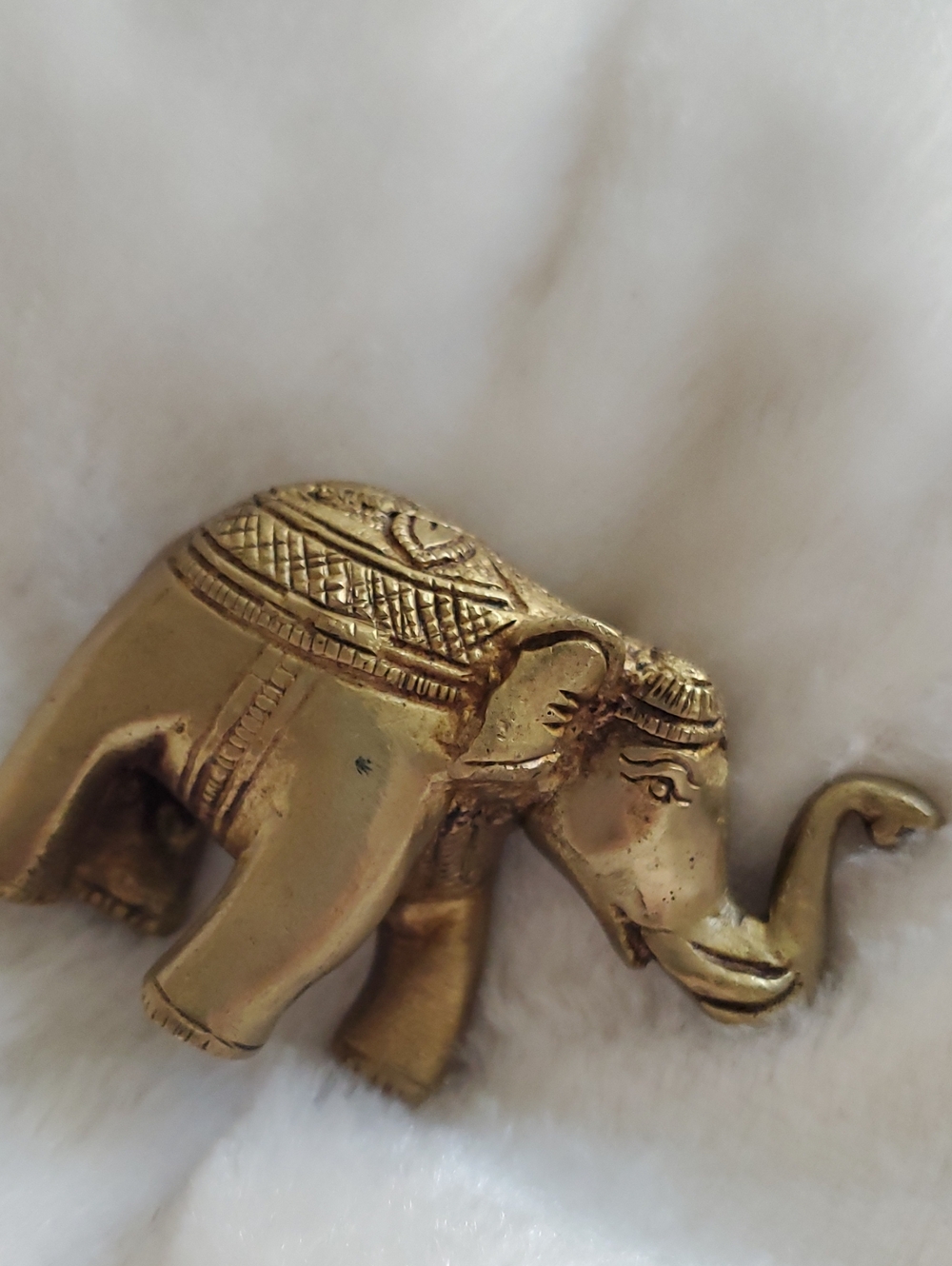 Vintage Solid Brass Elephant Wall Accent - Gold Decorative Home Rare Piece India